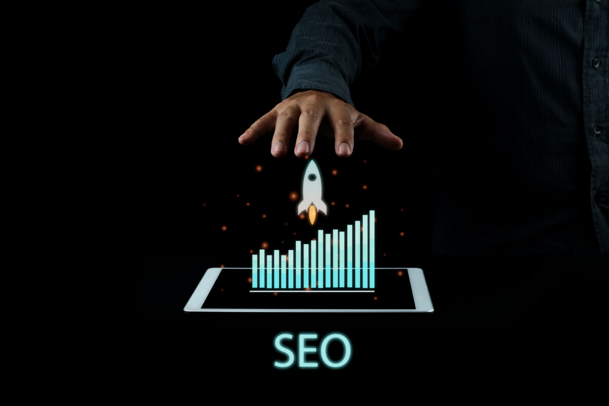 Digital marketing SEO photo concept idea with special infographi