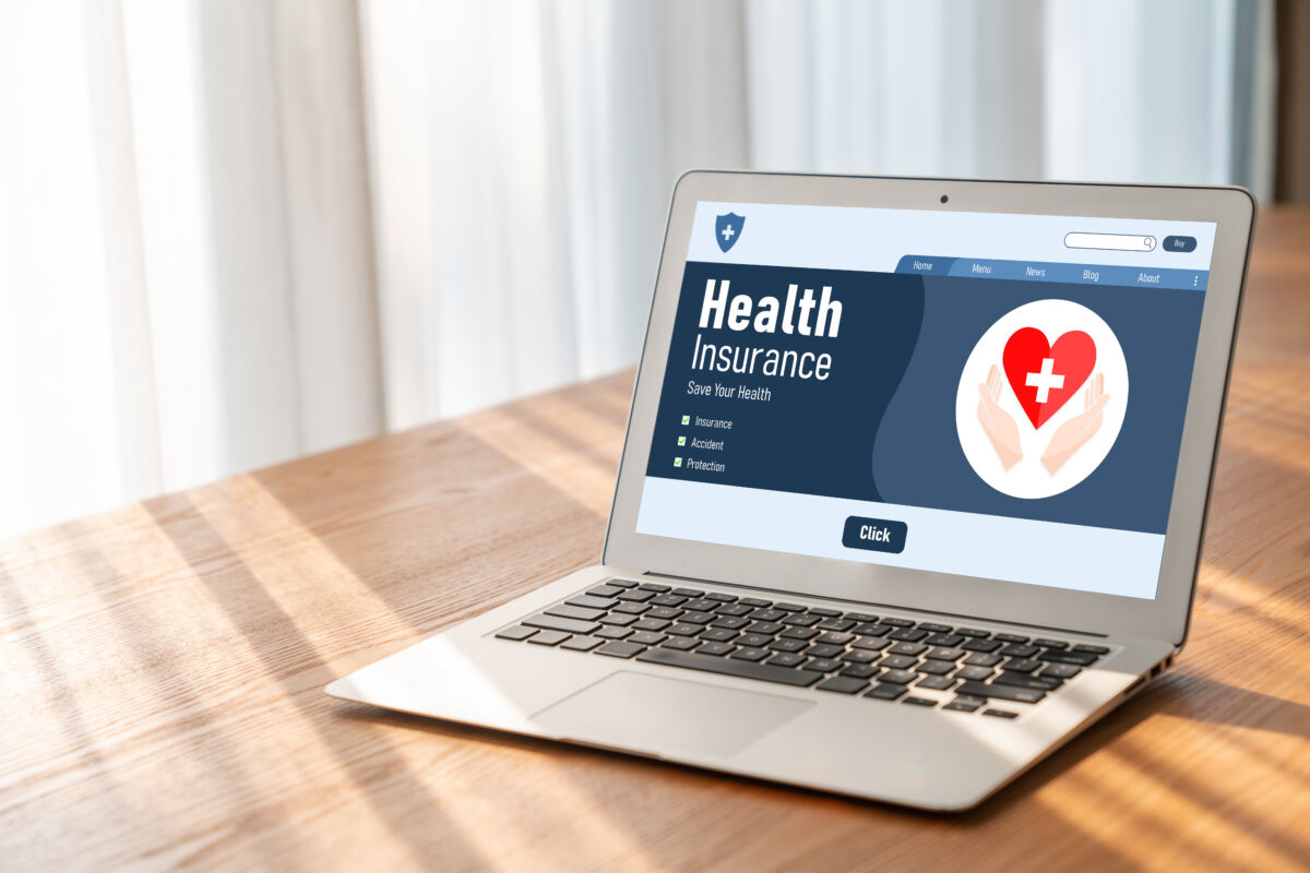 Health insurance web site modish registration system
